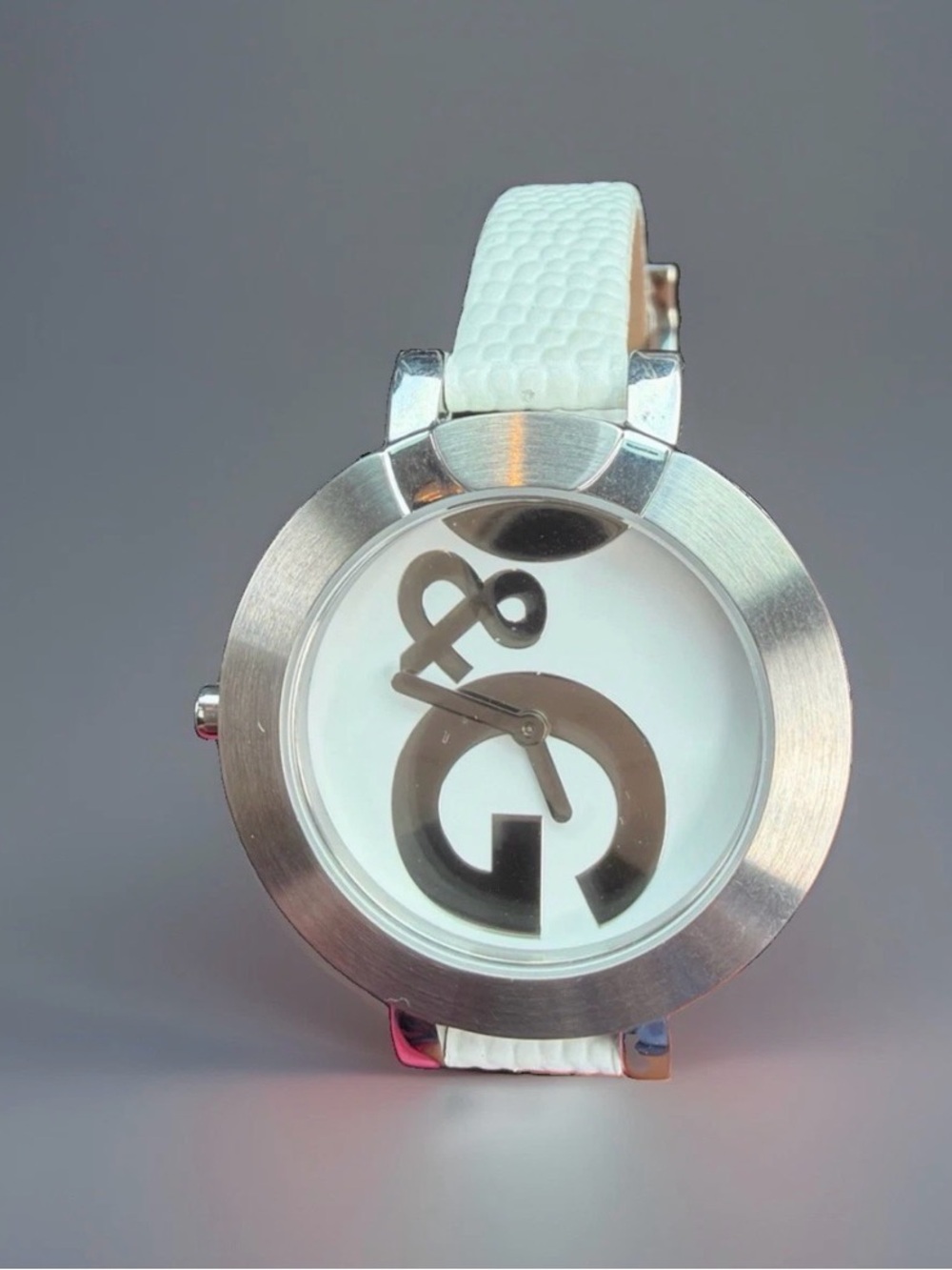 Rare D&G Dolce & Gabbana Hoopla watch Leather White Band Waterproof Works